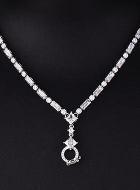 高定满钻仿真钻石项链万能链毛衣