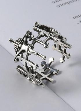 臻荣wish欧美首饰朋克风复古戒指