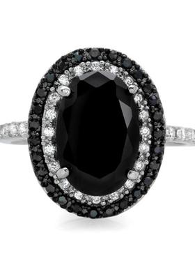 臻荣供货镶嵌黑色锆石戒指欧美