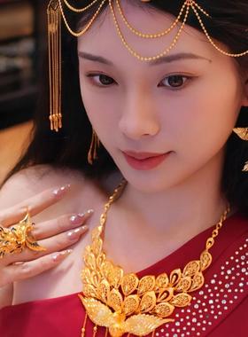 古法沙金工艺凤舞九天戒指新中式