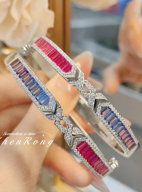 Aredeco中古轻奢彩宝手镯微镶