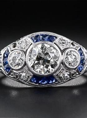 臻荣ebay热卖镶钻蓝宝色托帕石