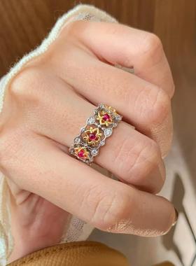 意大利蕾丝bubu风窗花人工红宝石