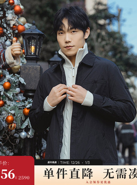 BEANPOLE滨波  男士休闲优雅时尚职场黑色长袖潮酷工装风夹克外套