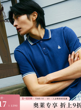 【GREEN.B系列】BEANPOLE滨波  新款男美拉蓝风短织POLO衫
