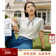 女匹马棉纯色刺绣LOGO简约休闲圆领T恤 夏季 新品 BEANPOLE滨波