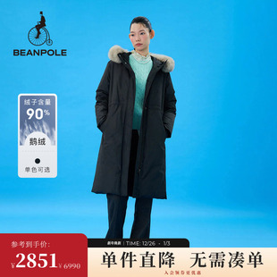 90%鹅绒 女士毛领户外被子服羽绒服 BEANPOLE滨波