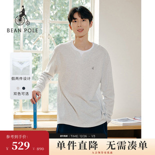 通勤长袖 假两件叠穿时尚 BEANPOLE滨波滨波2025秋冬男士 新品