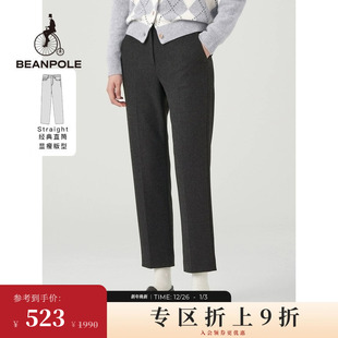 女士职场休闲自然腰加厚裤 BEANPOLE滨波 直筒裤