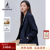 女士商务休闲藏青条纹单西西装 含绵羊毛 BEANPOLE滨波