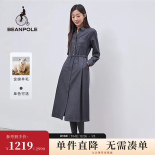 连衣裙 女士商务休闲素色收腰衬衫 含绵羊毛 BEANPOLE滨波