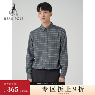通勤衬衫 磨毛人字纹窗格纹简约休闲时尚 100%棉男士 BEANPOLE滨波