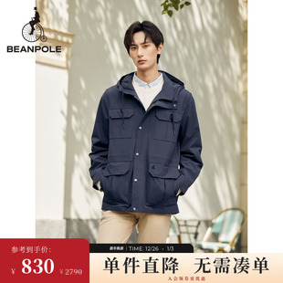 BEANPOLE滨波 休闲藏青色商务连帽狩猎服外套 男士