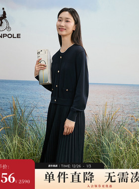 BEANPOLE滨波 女士气质淑女风休闲简约内搭针织圆领小香风连衣裙