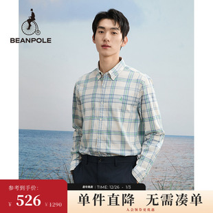 衬衫 复古休闲通勤全棉长袖 格纹设计户外简约美式 BEANPOLE滨波男士