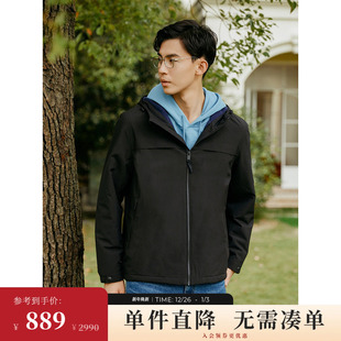 BEANPOLE滨波 休闲内里摇粒绒夹克简约连帽外套 男士
