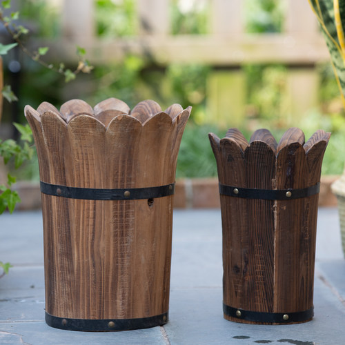 环保创意实木炭烧防腐圆形透气