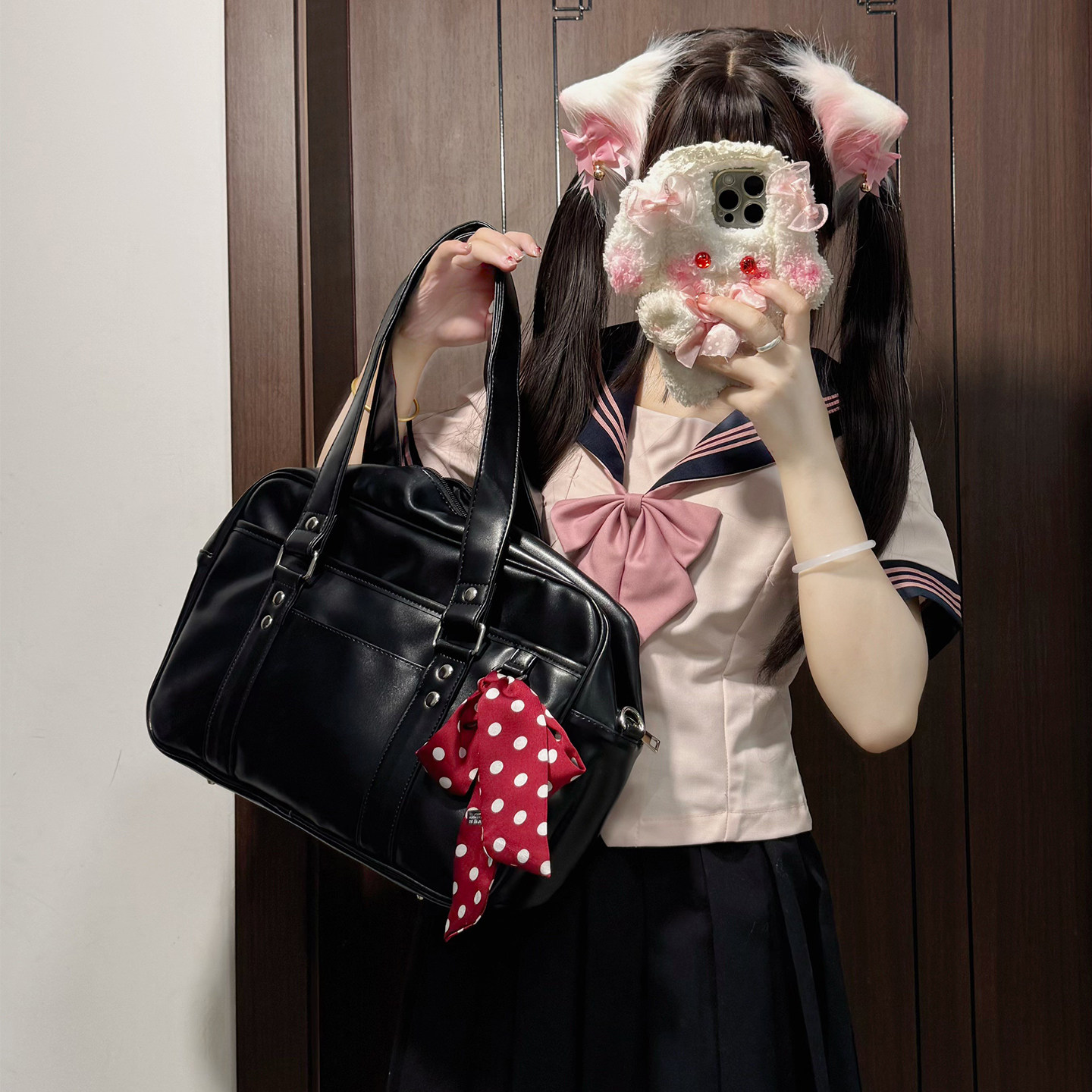 神明不坠日系jk制服包pu手提二次元学院基础通勤校供感包女JK斜跨