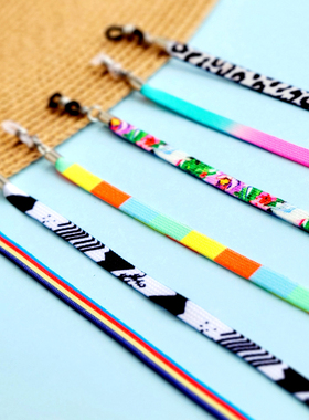 嘻哈风眼镜挂绳防滑防掉户外眼镜链太阳镜眼镜绳彩虹墨镜挂链