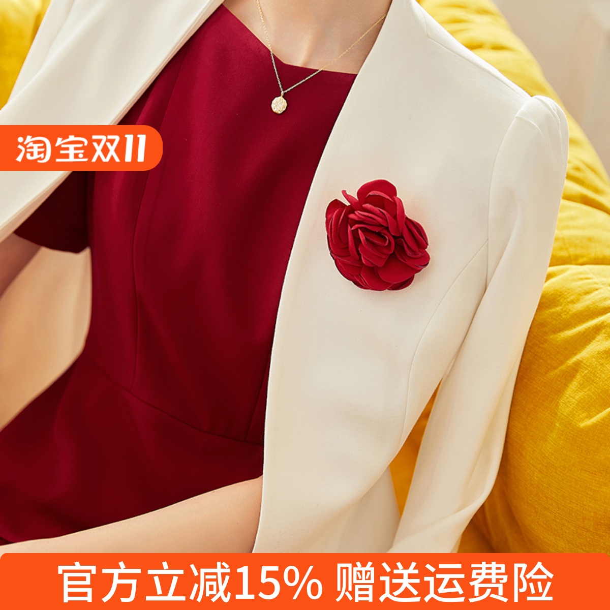 气质职业套装女士时尚连衣裙红色春夏西装裙小香风套裙洋气两件套