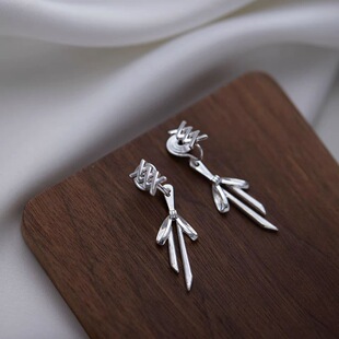 芭蕾蝴蝶结绑带耳夹个性小众设计百搭高级感后挂式爆款耳饰耳环女
