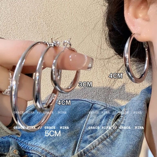 夸张耳饰 耳钉个性 耳畔圆舞曲 金属冷淡风素圈耳环女小众轻奢时尚