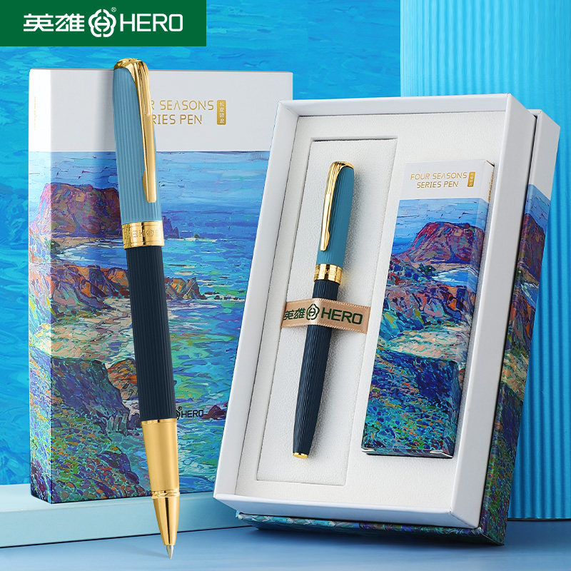 英雄金属签字笔中性笔定制礼品商务高端女士精致高颜值男士办公签名签单神笔宝珠黑圆珠会议企业私人刻字logo