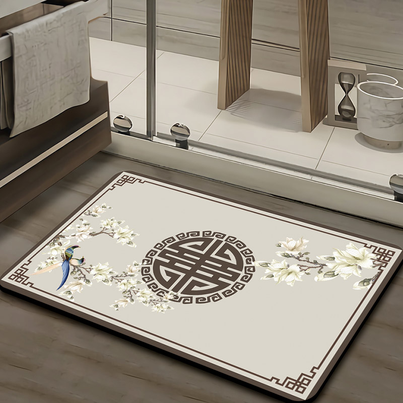 硅藻泥地垫中式浴室防滑吸水地垫