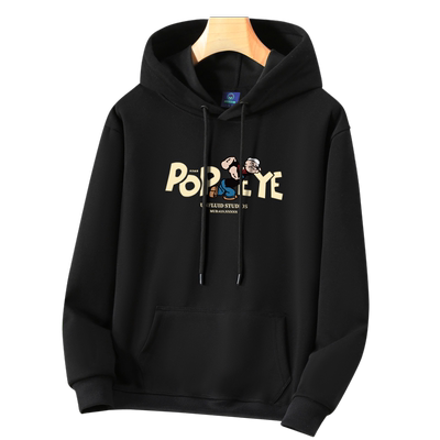 嘻哈不起球不褪色连帽卫衣男