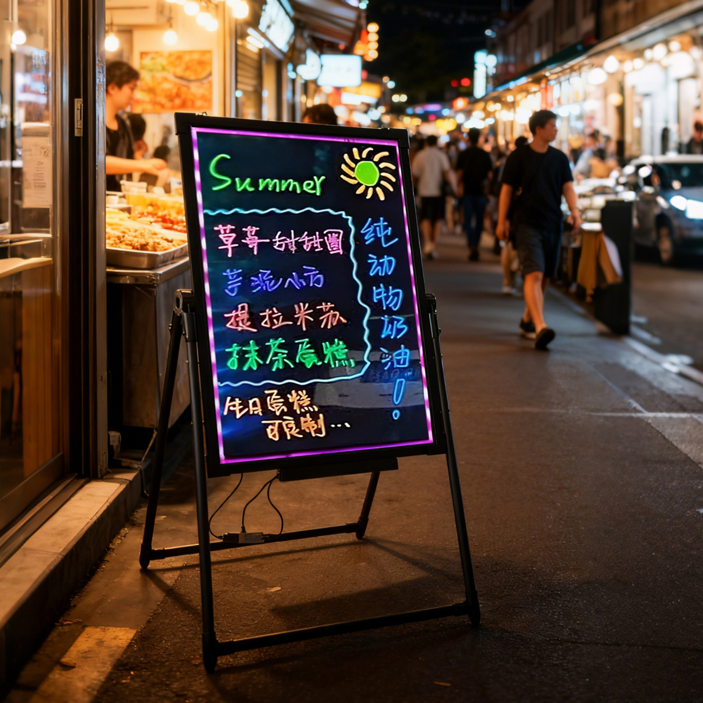 支架式小黑板店铺用店门口立式落地广告牌手写发光菜单展示牌招牌