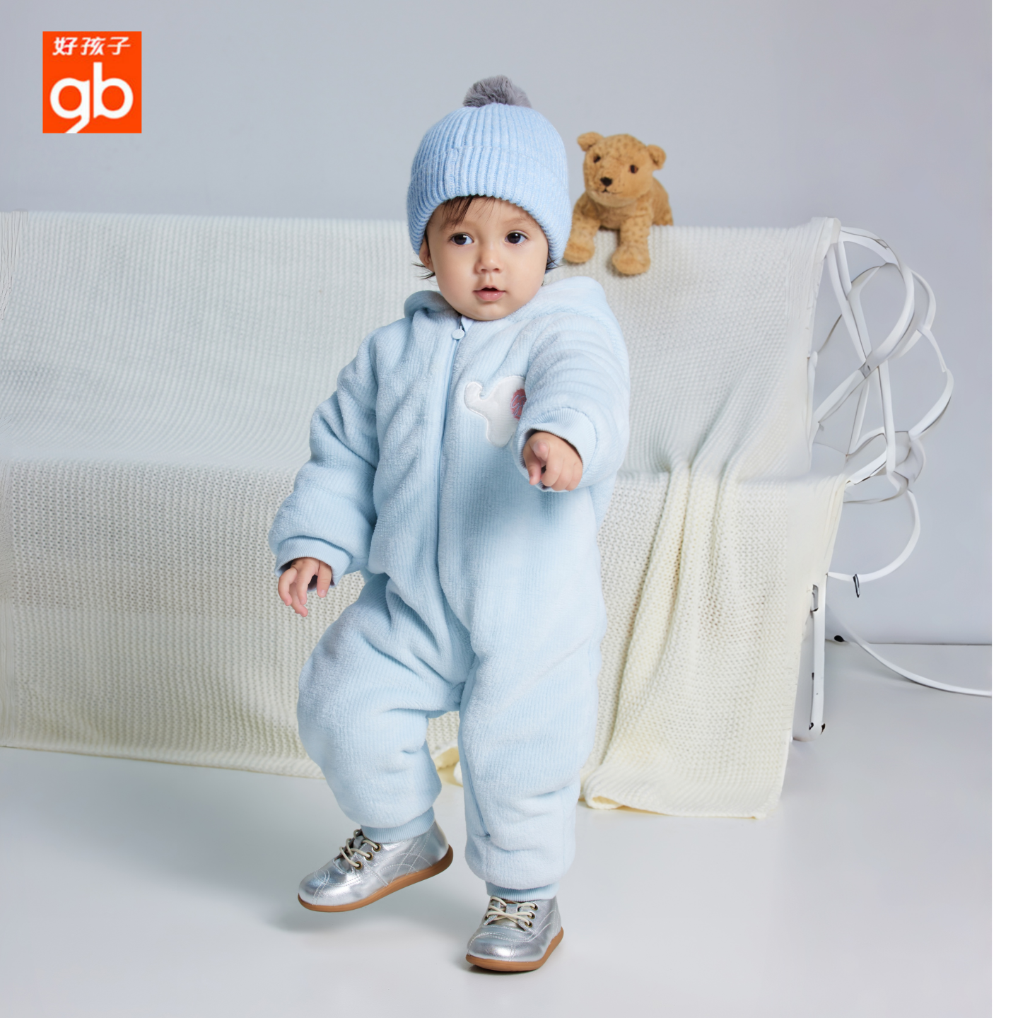 冬夹棉保暖连体衣好孩子婴儿衣服