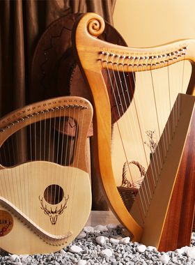 莫琳24弦竖琴19音莱雅琴16音小乐器便携初学者里拉琴小型里尔箜篌