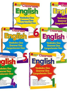 Casco Classroom English Vocab Grammar Compre Cloze Collection 小学课堂英语 6册套装 词汇 语法 阅读理解 英文原版