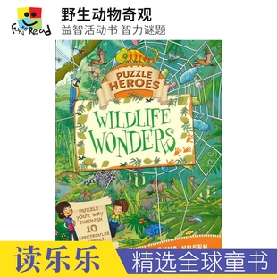 大珊瑚堡礁 进口图书 Wonders 智力谜题 亚马逊热带雨林 益智活动书 Wildlife 野生动物奇观 英文原版 Puzzle 撒哈拉沙漠 Heroes