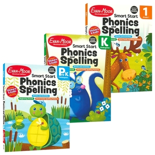 Spelling 加州著名教辅 Moor Activity and Start 自然拼读和拼写 聪慧启蒙系列丛书 Book 原版 Grade Phonics Smart Evan PreK