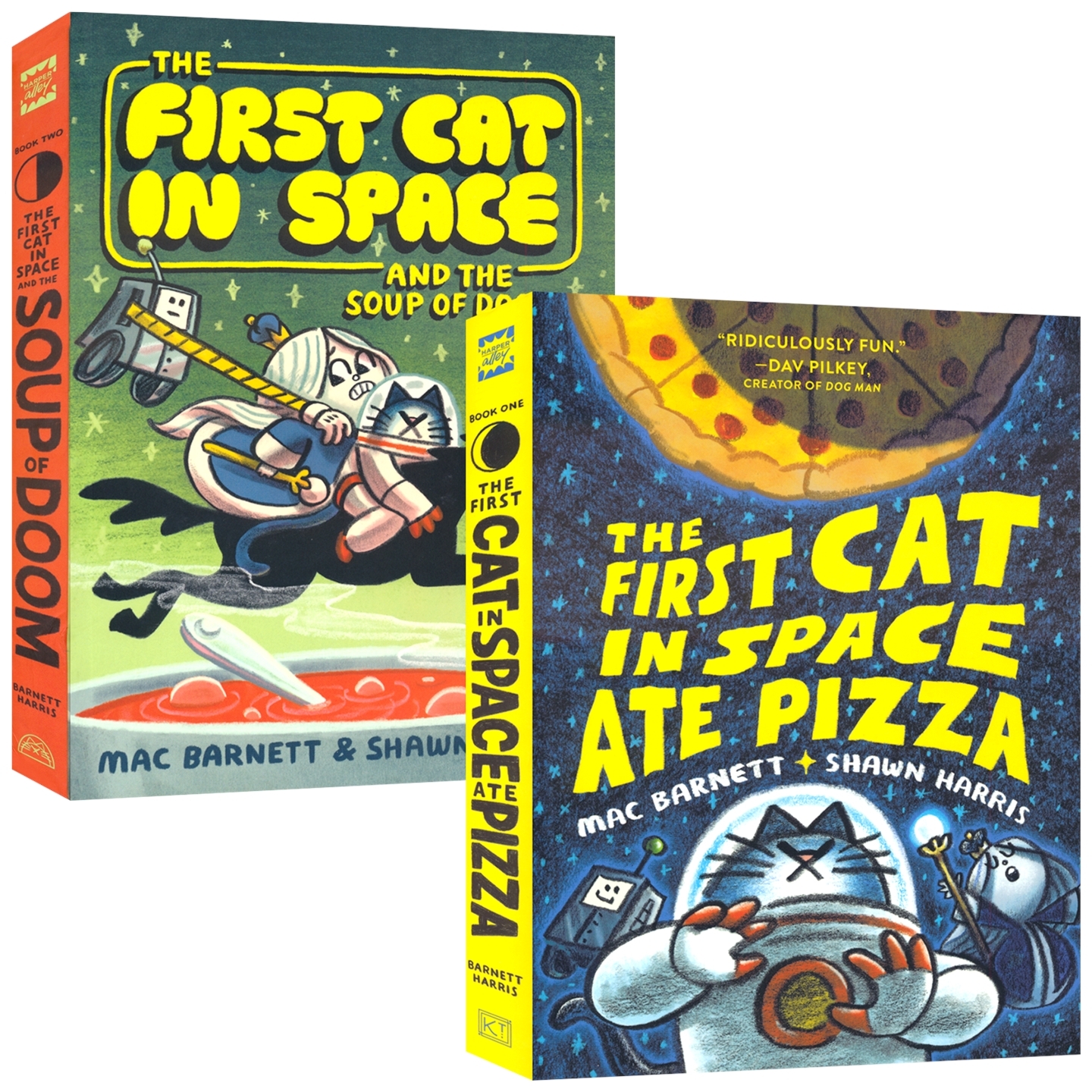 The First Cat In Space Series 太空猫系列 吃披萨 厄运汤 科幻搞笑漫画小说 英语课外读物 英文原版进口儿童图书