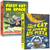 Cat 英语课外读物 吃披萨 太空猫系列 科幻搞笑漫画小说 Space 英文原版 进口儿童图书 厄运汤 Series First The