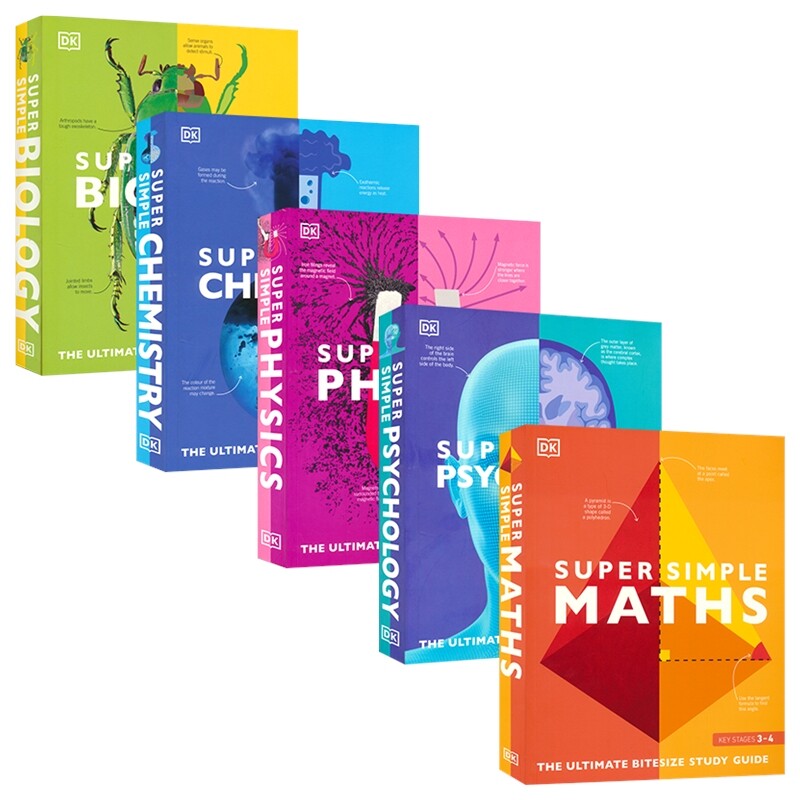 DK Super Simple Biology Chemistry Physics Psychology 超级简单的科学 生物学化学物理学心理学数学 英文原版进口图书图片
