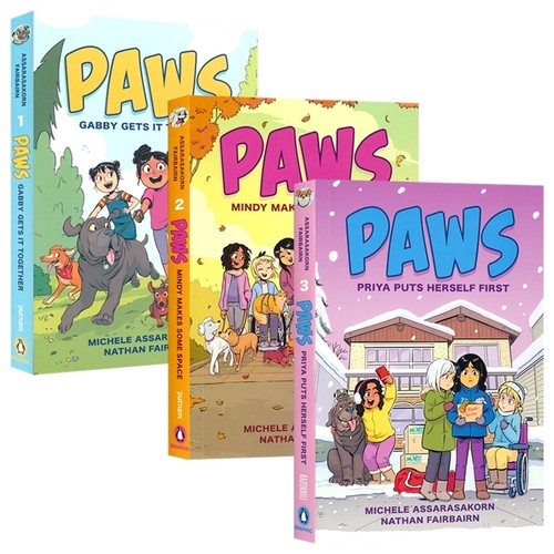 PAWS 爪子系列3册 儿童全彩漫画绘本图画书 友谊故事 Nathan Fairbairn 小学英语课外读物 英文原版进口儿童图书