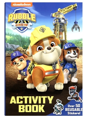 Rubble & Crew Activity Book 汪汪队立大功 益智活动书 50+贴纸 涂色 迷宫 谜题 设计挑战 英文原版进口儿童图书