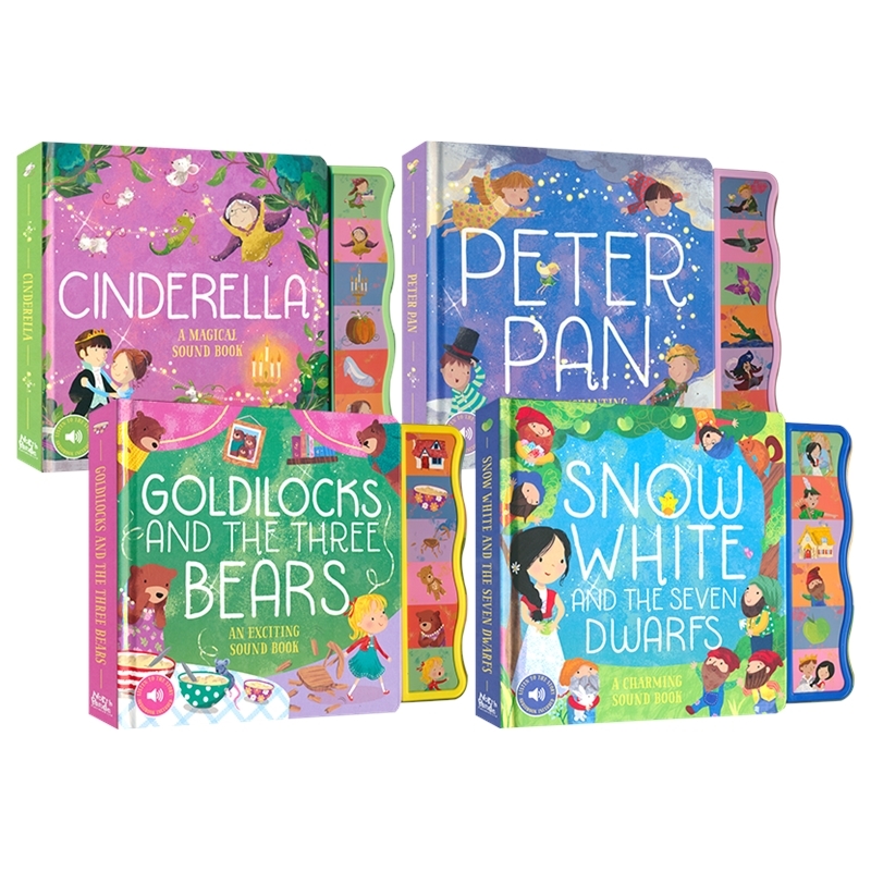Enchanting Sound Book Peter Pan  Cinderella  Snow White Goldilocks and the Three Bears 经典童话故事发声书 4册  英文原版