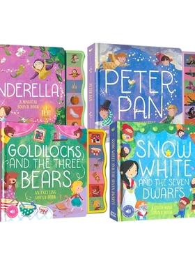 Enchanting Sound Book Peter Pan  Cinderella  Snow White Goldilocks and the Three Bears 经典童话故事发声书 4册  英文原版
