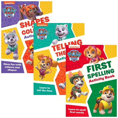 【自营】汪汪队活动书 Paw Patrol Activity Books 英文原版 初识拼写时间认知 幼儿园入学启蒙 Shapes Colours Telling The Time