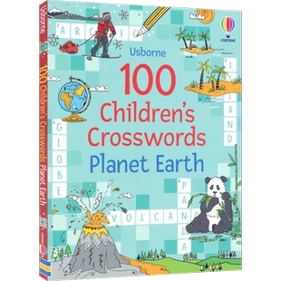 Usborne 100 Children's Crosswords Planet Earth 尤斯伯恩 100个填字游戏 行星地球 小学课外读物 主题词汇 益智活动 英文原版