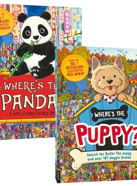 Where's The Puppy Panda 趣味找找乐系列 小狗熊猫在哪里 益智活动 拓展知识视野 提高观察力专注力 英文原版进口儿童图书