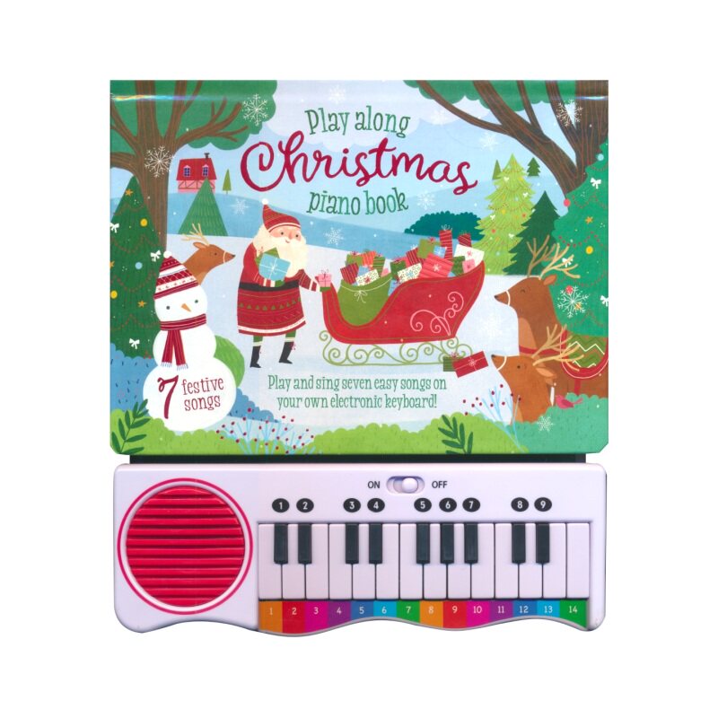 Piano Book Christmas Songs 圣诞歌曲 童谣琴键发声书 钢琴纸板书 含7首儿歌 儿童英语音乐启蒙 亲子读物 英文原版进口儿童图书