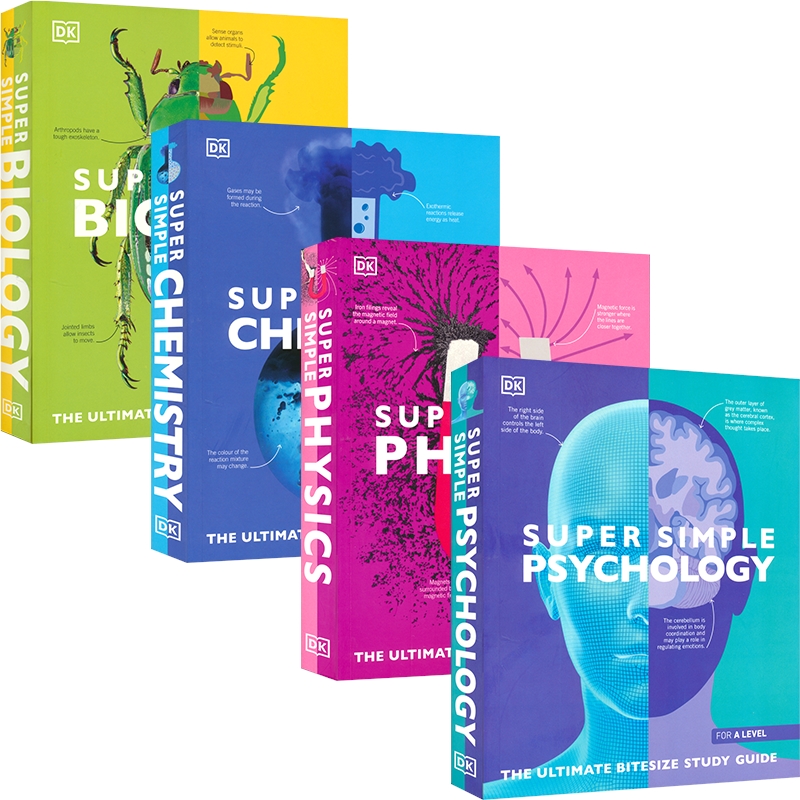 DK Super Simple Biology Chemistry Physics Psychology 超级简单的科学 生物学 化学 物理学 心理学 英文原版进口图书