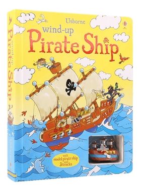 Usborne Wind-up Pirate Ship 尤斯伯恩 发条海盗船轨道书 益智玩具书 儿童互动纸板书 英语早教启蒙读物 英文原版进口图书