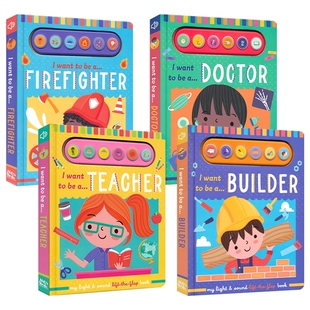 英语早教声光翻翻纸板书 Flap Light 早教启蒙职业认知 英文原版 Lift 亲子读物 Sound 进口儿童图书 the 互动性强 Book