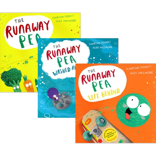 The Runaway Pea  Washed Away Left Behind 逃跑小豌豆 水管大冒险 城市大冒险 爆笑绘本 逆商养成 冒险故事 英文原版进口图书